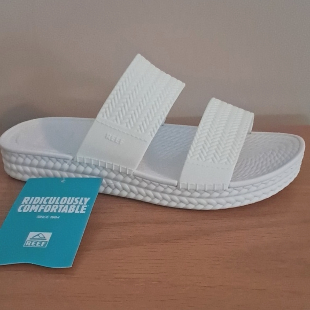 Reef Women's New Water Vista Slides Sandals White Water Friendly Sizes 10 or 11 - Picture 3 of 10